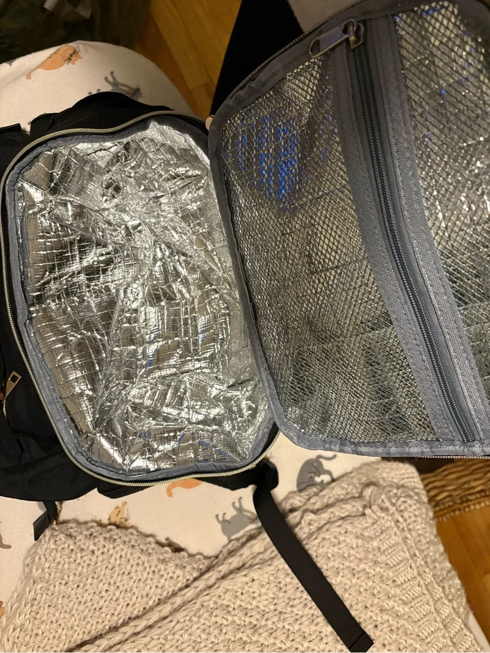 Black Backpack - hidden lunch box